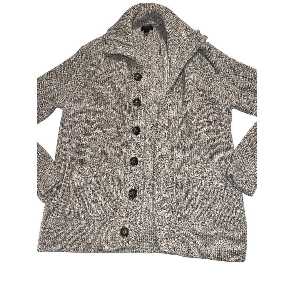 J CREW Men's Shawl Brown Cardigan Marl Sweater Size Medium - Picture 3 of 10
